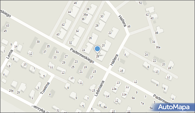 Siechnice, Paderewskiego Ignacego Jana, 18, mapa Siechnice