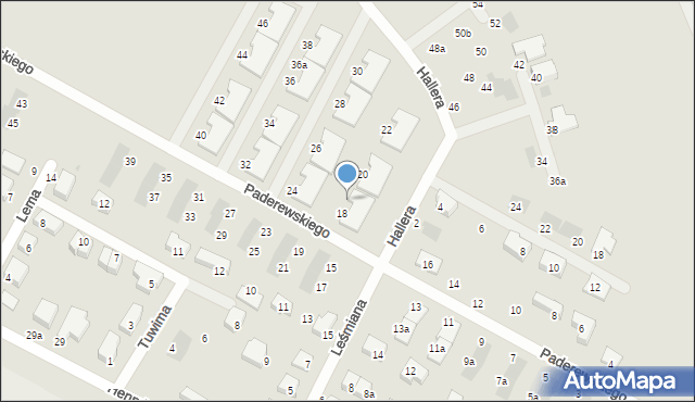 Siechnice, Paderewskiego Ignacego Jana, 18a, mapa Siechnice
