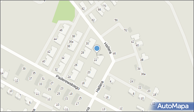 Siechnice, Paderewskiego Ignacego Jana, 22a, mapa Siechnice