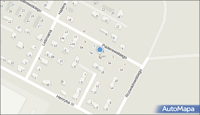 Siechnice, Paderewskiego Ignacego Jana, 5a, mapa Siechnice