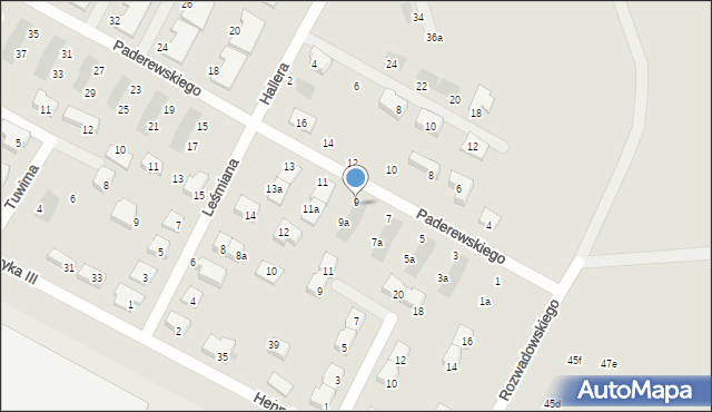 Siechnice, Paderewskiego Ignacego Jana, 9, mapa Siechnice