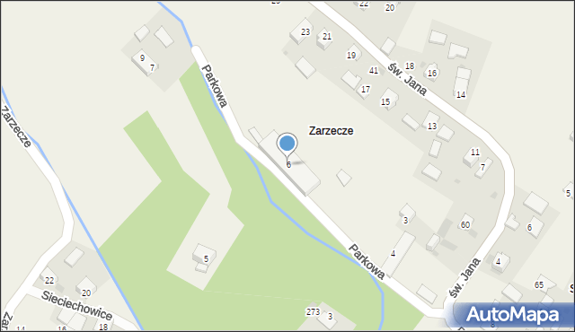 Sieciechowice, Parkowa, 6, mapa Sieciechowice