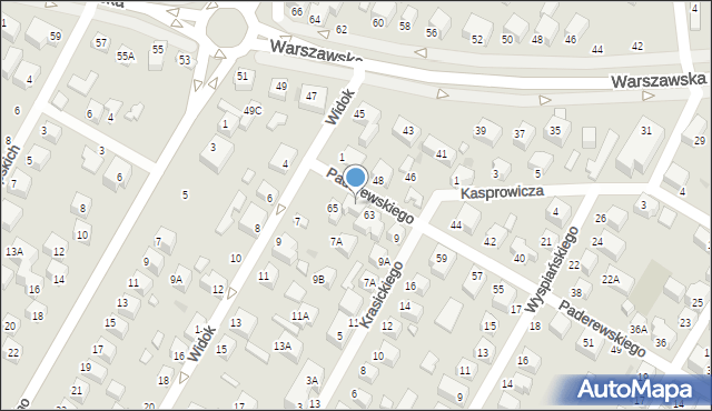 Siedlce, Paderewskiego Ignacego Jana, 63A, mapa Siedlce