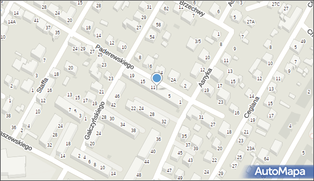 Siedlce, Paderewskiego Ignacego Jana, 9, mapa Siedlce