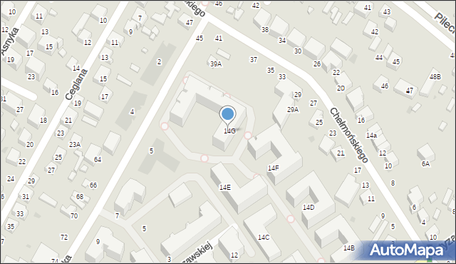 Siedlce, Partyzantów, 14G, mapa Siedlce