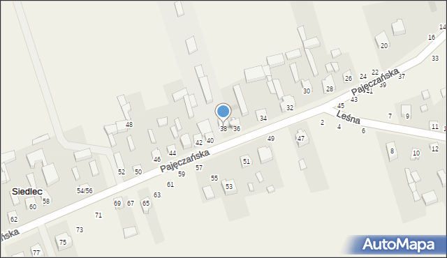 Siedlec, Pajęczańska, 38, mapa Siedlec