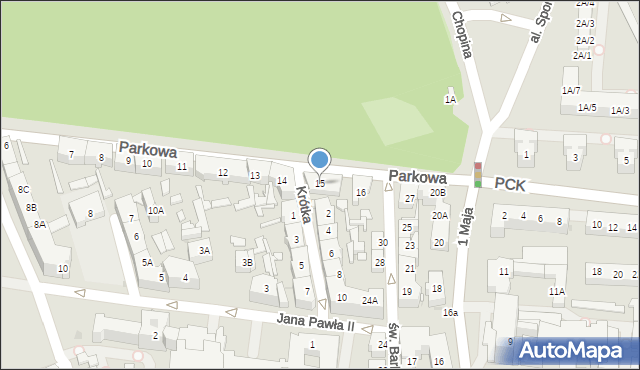 Siemianowice Śląskie, Parkowa, 15, mapa Siemianowice Śląskie