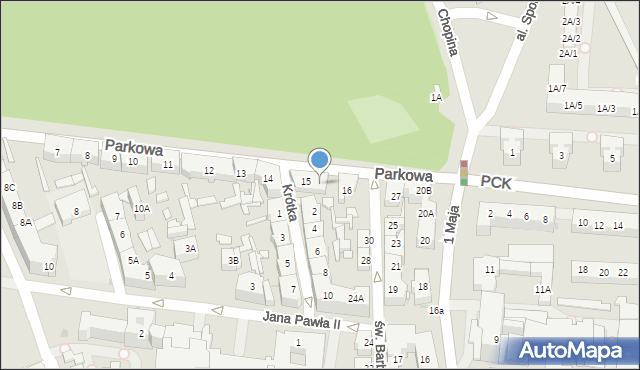 Siemianowice Śląskie, Parkowa, 15A, mapa Siemianowice Śląskie