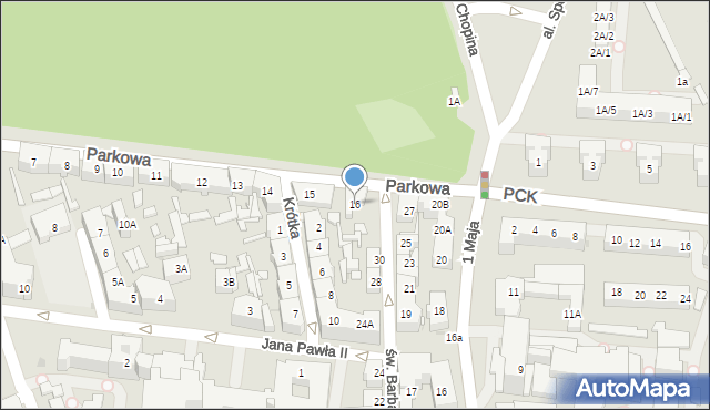 Siemianowice Śląskie, Parkowa, 16, mapa Siemianowice Śląskie