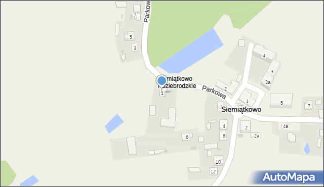 Siemiątkowo, Parkowa, 1, mapa Siemiątkowo