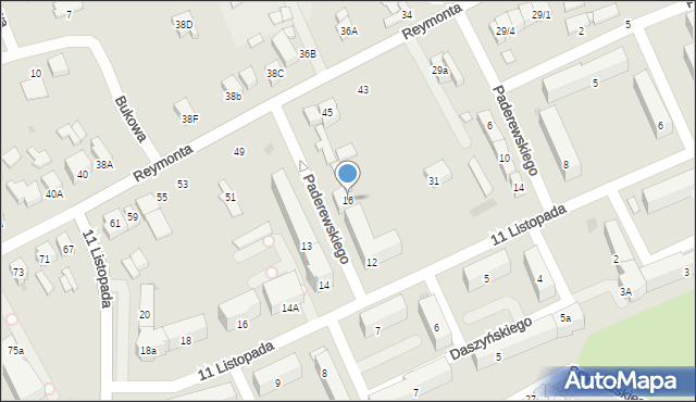 Sieradz, Paderewskiego Ignacego Jana, 16, mapa Sieradz