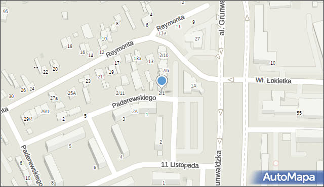 Sieradz, Paderewskiego Ignacego Jana, 2/1, mapa Sieradz