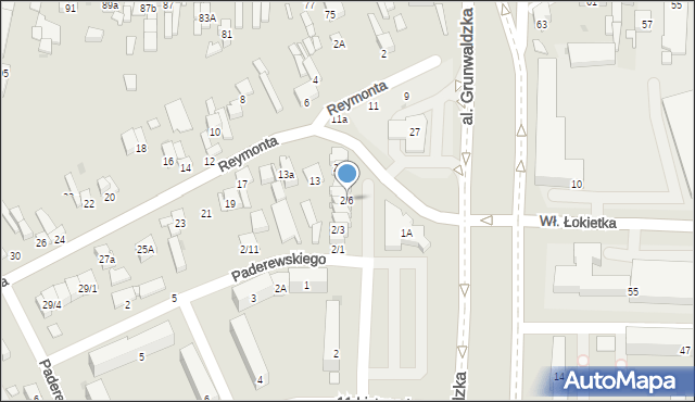 Sieradz, Paderewskiego Ignacego Jana, 2/6, mapa Sieradz