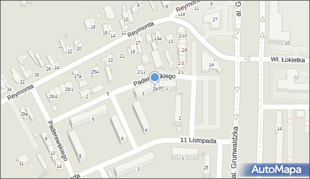 Sieradz, Paderewskiego Ignacego Jana, 2A, mapa Sieradz