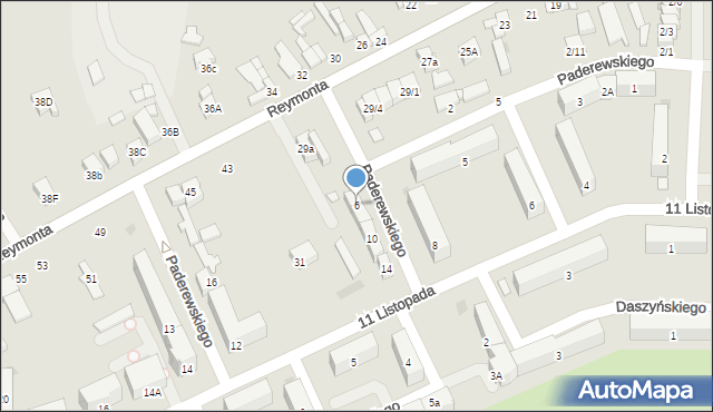 Sieradz, Paderewskiego Ignacego Jana, 6, mapa Sieradz