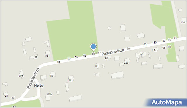 Sieradz, Paszkiewicza Wojciecha, 63, mapa Sieradz