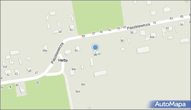 Sieradz, Paszkiewicza Wojciecha, 86, mapa Sieradz