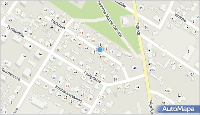 Sierpc, Parkowa, 7, mapa Sierpc