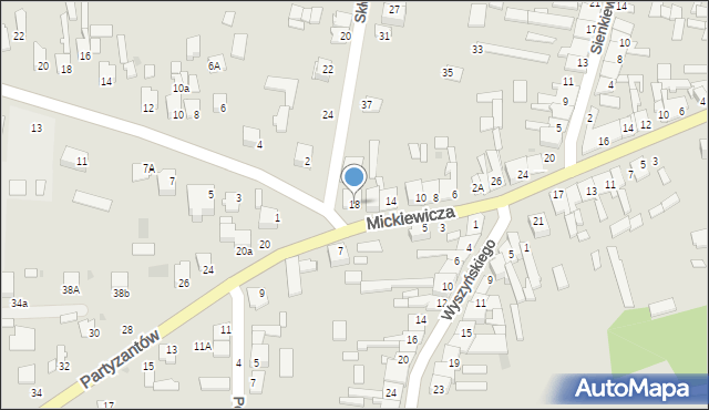 Skaryszew, Partyzantów, 18, mapa Skaryszew