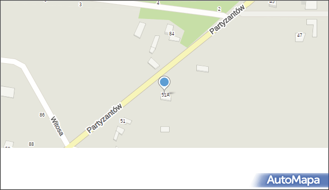 Skaryszew, Partyzantów, 51A, mapa Skaryszew