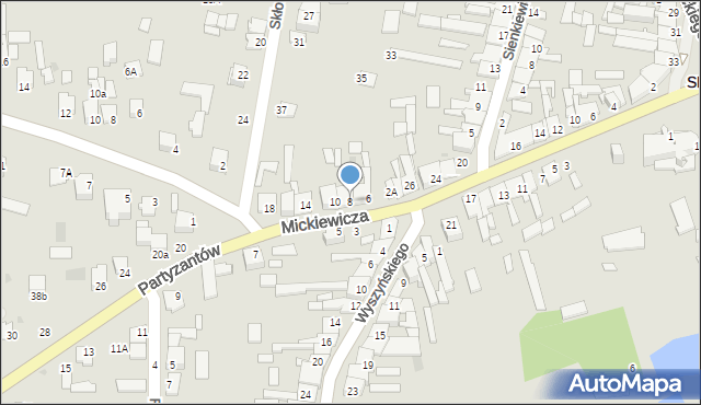 Skaryszew, Partyzantów, 8, mapa Skaryszew