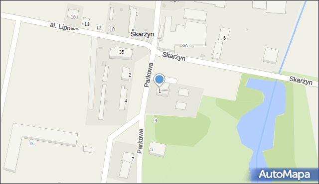 Skarżyn, Parkowa, 1, mapa Skarżyn