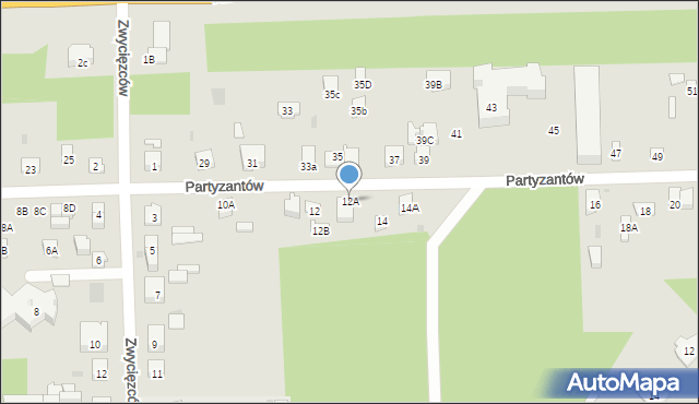 Skarżysko-Kamienna, Partyzantów, 12A, mapa Skarżysko-Kamienna