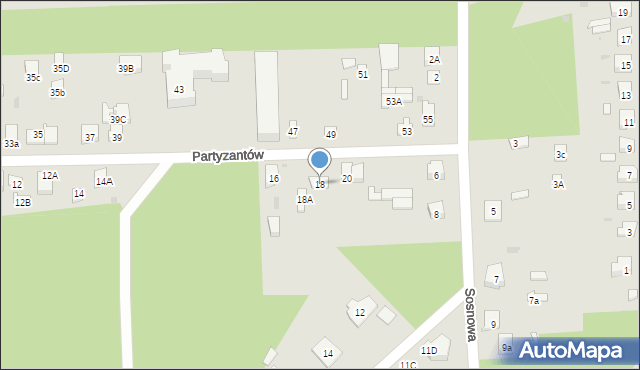 Skarżysko-Kamienna, Partyzantów, 18, mapa Skarżysko-Kamienna