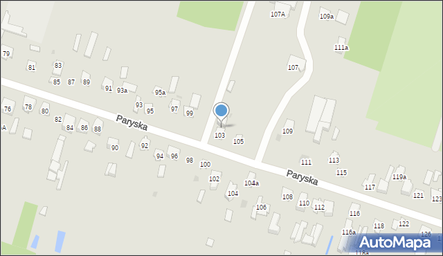 Skarżysko-Kamienna, Paryska, 103a, mapa Skarżysko-Kamienna