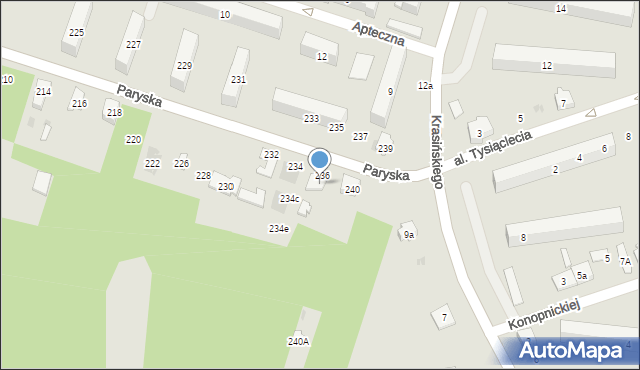Skarżysko-Kamienna, Paryska, 238, mapa Skarżysko-Kamienna