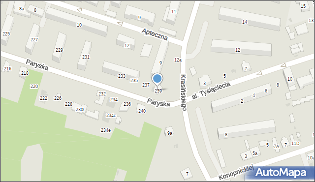 Skarżysko-Kamienna, Paryska, 239, mapa Skarżysko-Kamienna