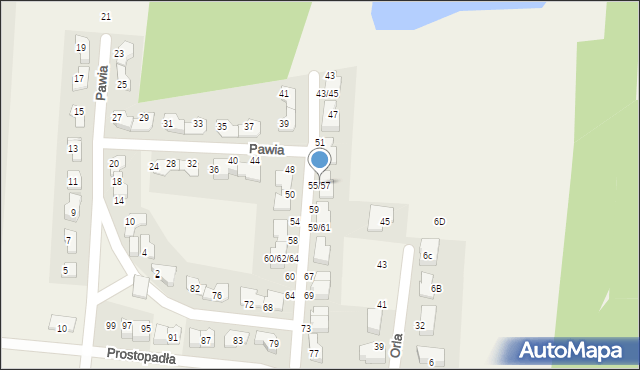 Skierdy, Pawia, 55/57, mapa Skierdy