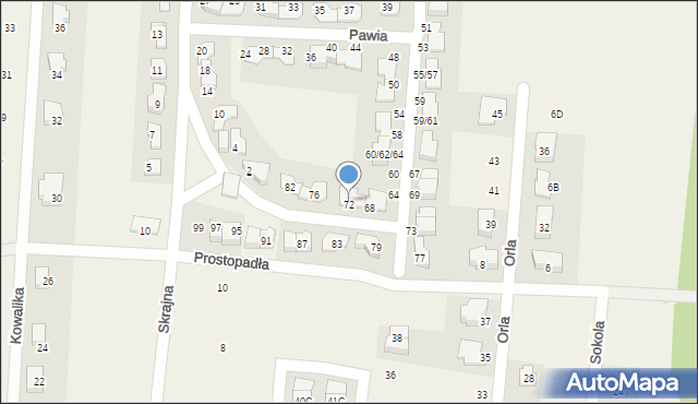 Skierdy, Pawia, 70/72/74, mapa Skierdy