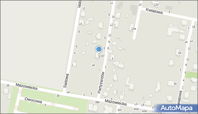 Skierniewice, Partyzantów, 1, mapa Skierniewic
