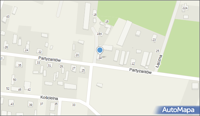 Skrzeszew, Partyzantów, 14, mapa Skrzeszew