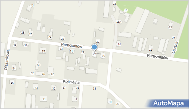 Skrzeszew, Partyzantów, 27, mapa Skrzeszew