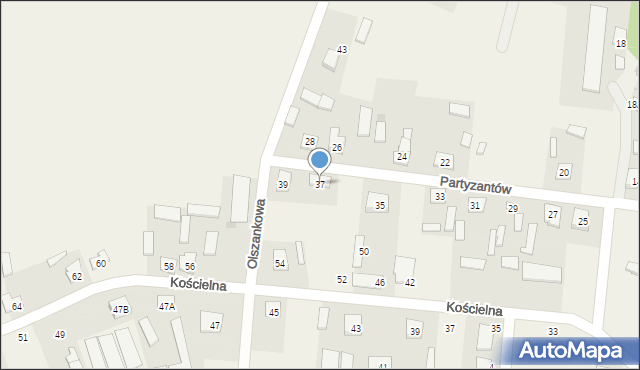 Skrzeszew, Partyzantów, 37, mapa Skrzeszew