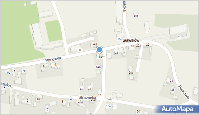 Sławików, Parkowa, 14a, mapa Sławików
