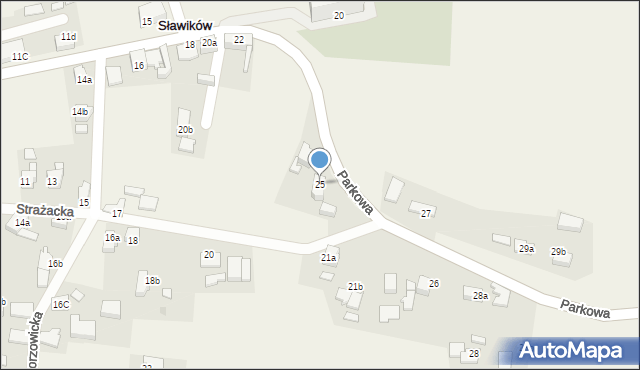 Sławików, Parkowa, 25, mapa Sławików