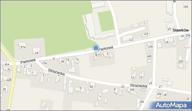 Sławików, Parkowa, 8, mapa Sławików