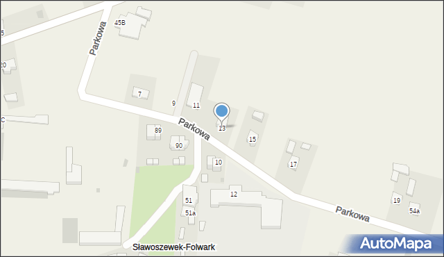 Sławoszewek, Parkowa, 13, mapa Sławoszewek