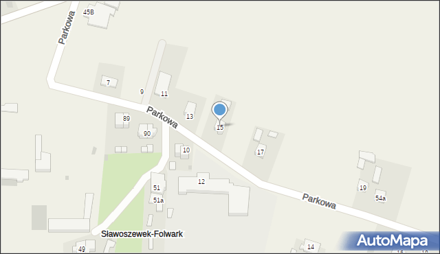 Sławoszewek, Parkowa, 15, mapa Sławoszewek