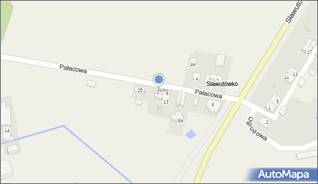 Sławutówko, Pałacowa, 17, mapa Sławutówko