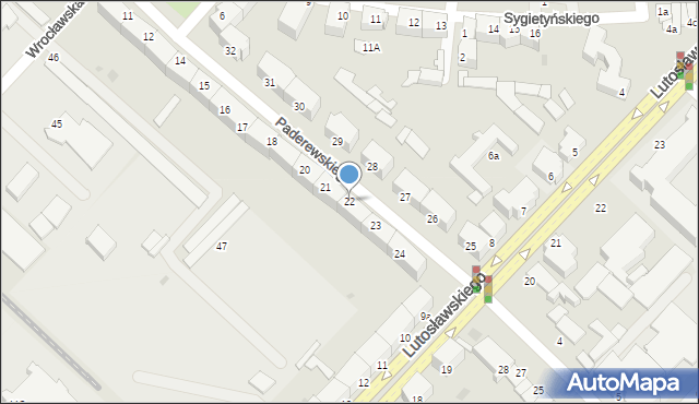 Słupsk, Paderewskiego Ignacego Jana, 22, mapa Słupska