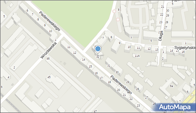 Słupsk, Paderewskiego Ignacego Jana, 32, mapa Słupska