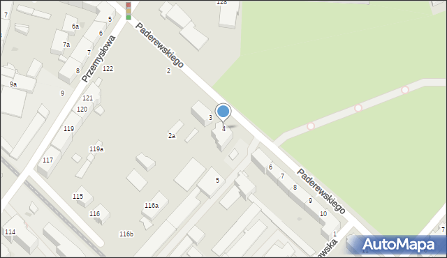 Słupsk, Paderewskiego Ignacego Jana, 4, mapa Słupska