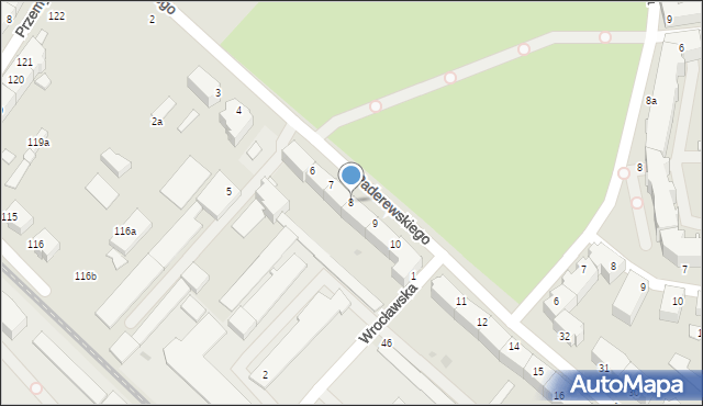 Słupsk, Paderewskiego Ignacego Jana, 8, mapa Słupska