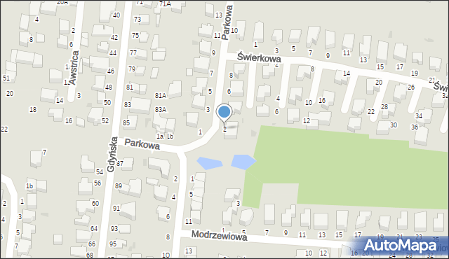 Słupsk, Parkowa, 2, mapa Słupska