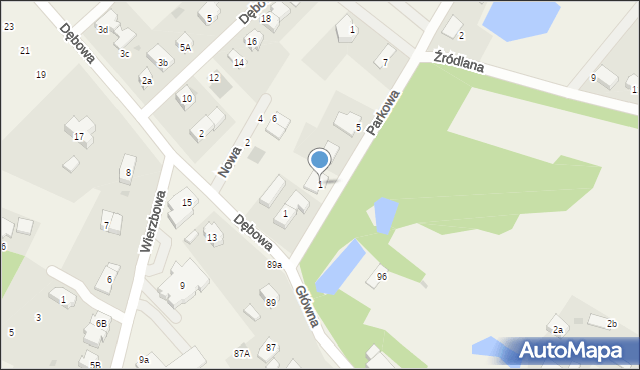 Smolec, Parkowa, 1, mapa Smolec