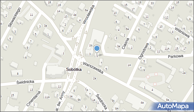 Sobótka, Parkowa, 1, mapa Sobótka